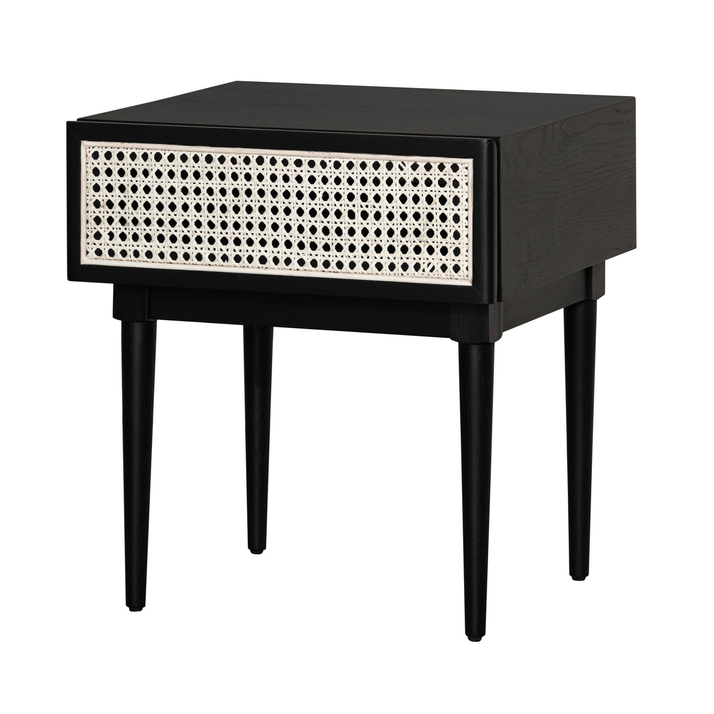 Cane Side Table - Matte Black