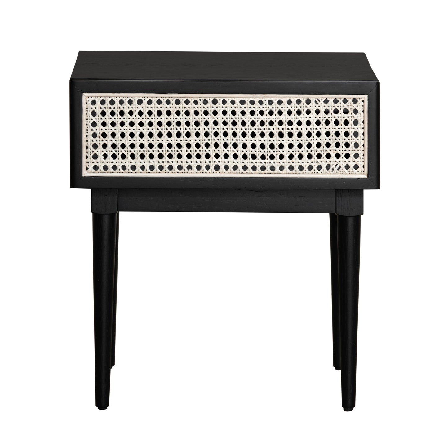 Cane Side Table - Matte Black