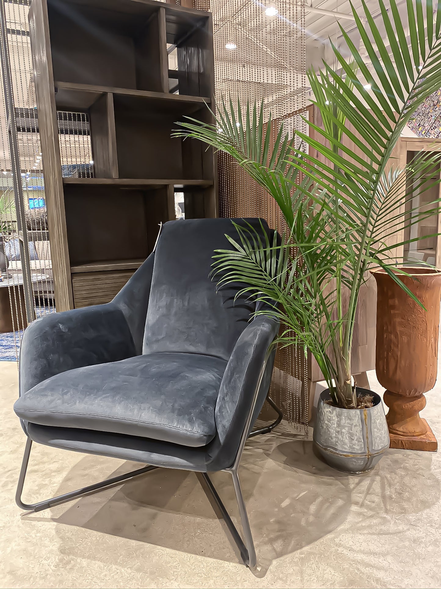 Romeo Lounge Chair - Dark Grey Velvet