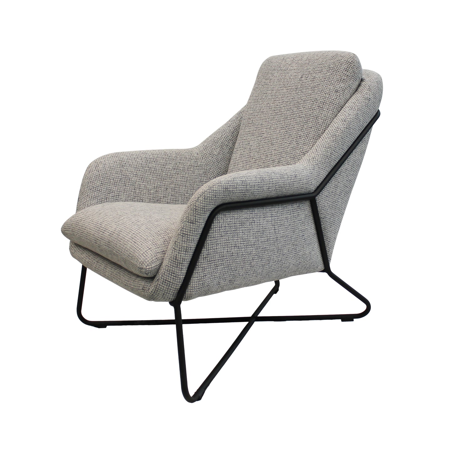 Romeo Lounge Chair - Light Grey Tweed