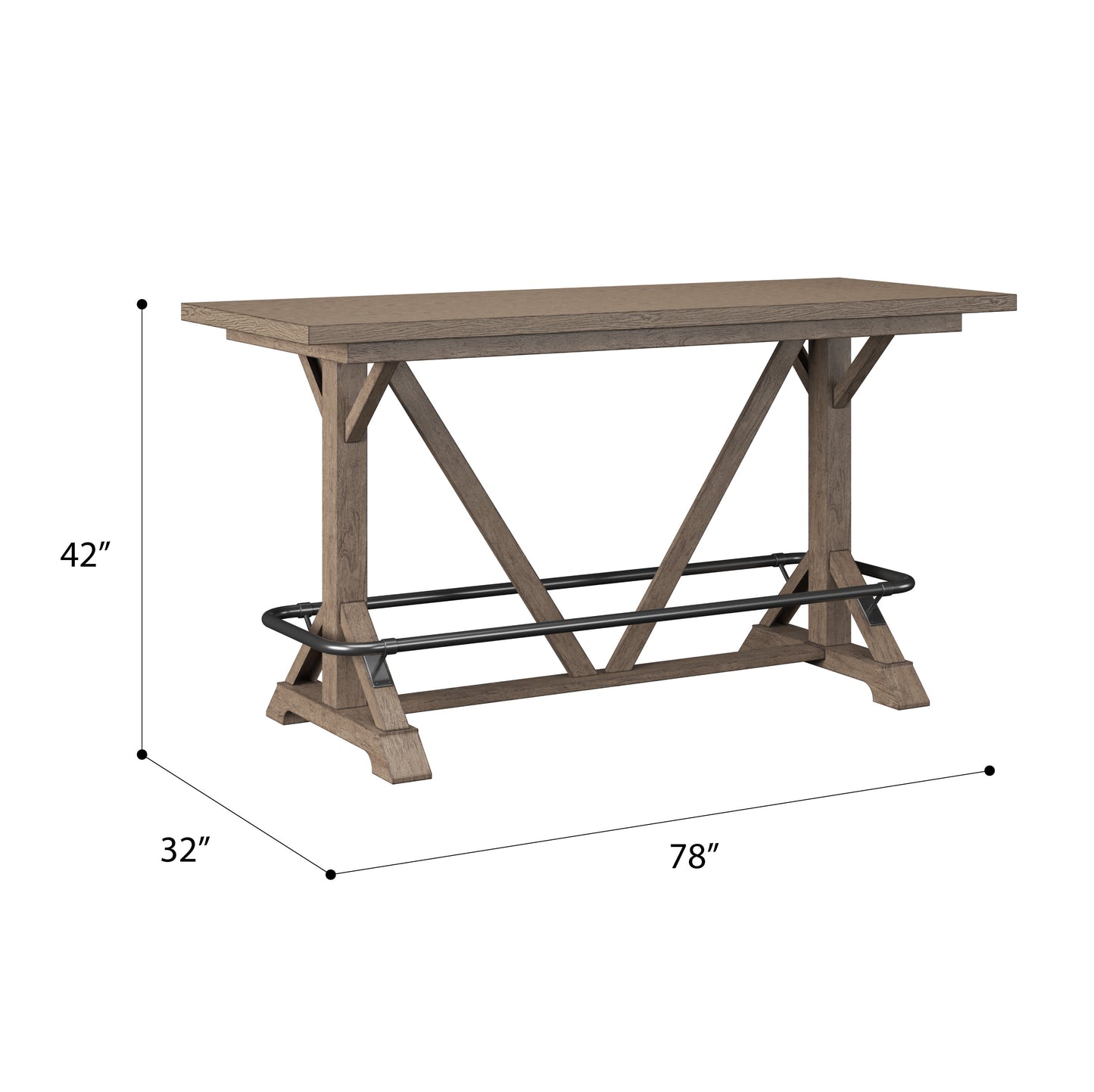 Bar Height Trestle Table