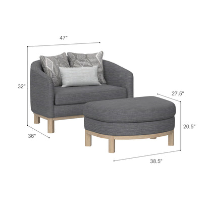 Chair And Storage Ottoman Set