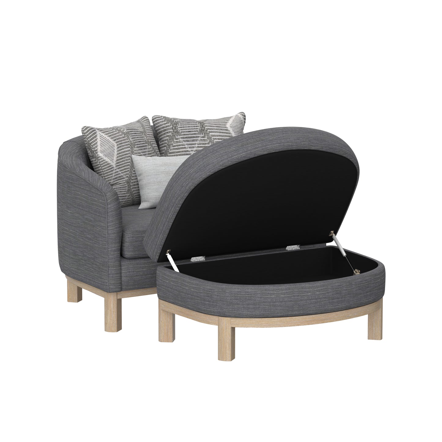 Chair And Storage Ottoman Set