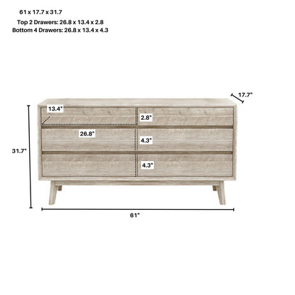 Gia 6 Drawer Dresser