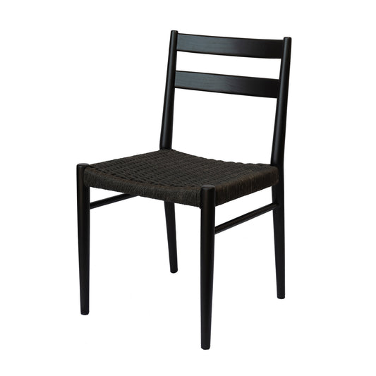 Jakarta Dining Chair - Black/Black Woven Seat