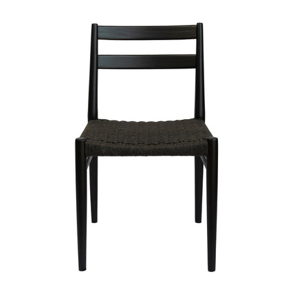 Jakarta Dining Chair - Black/Black Woven Seat