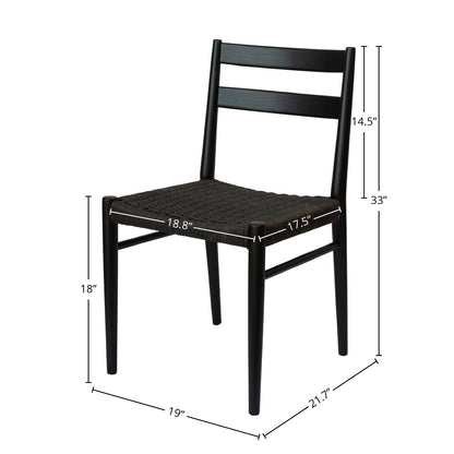 Jakarta Dining Chair - Black/Black Woven Seat