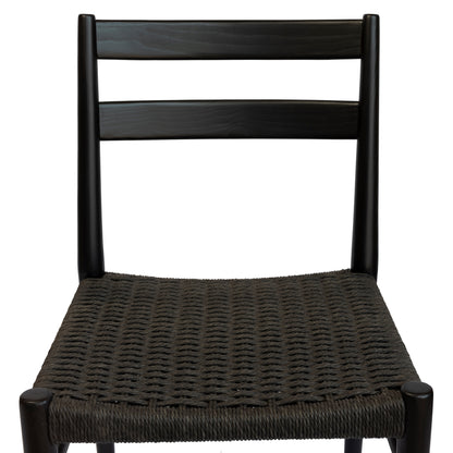 Jakarta Dining Chair - Black/Black Woven Seat