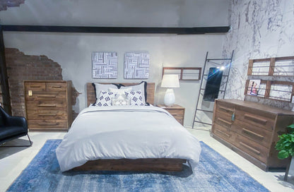 Nevada King Bed - Dark Driftwood