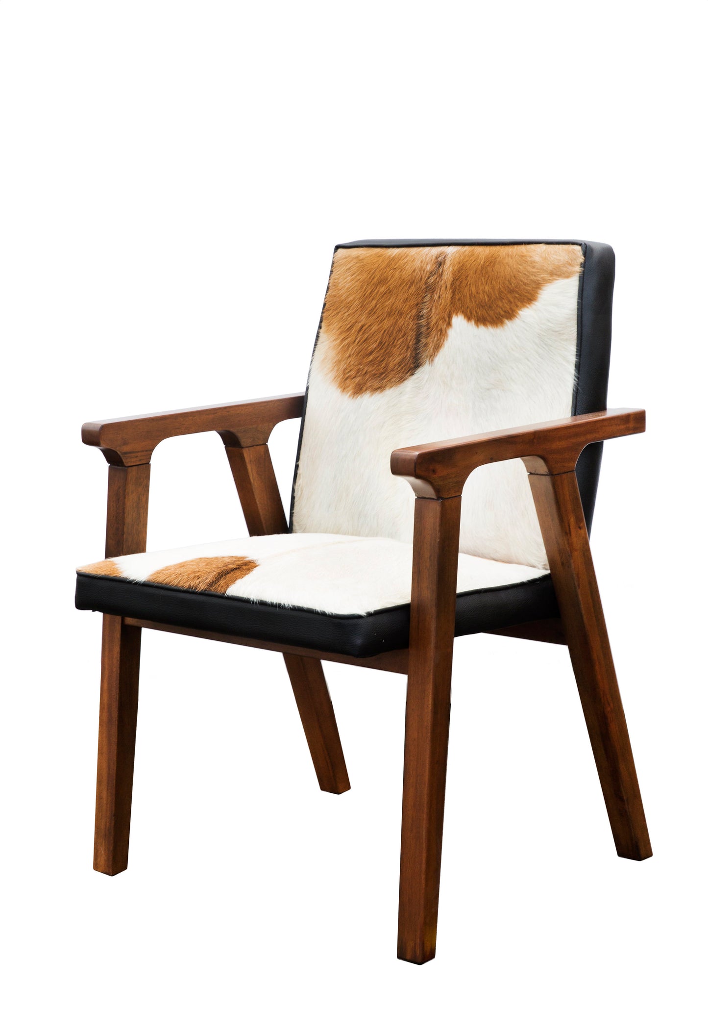 Rio Cool Armchair - Brown Mindi Oak, Leather/Goat Hair