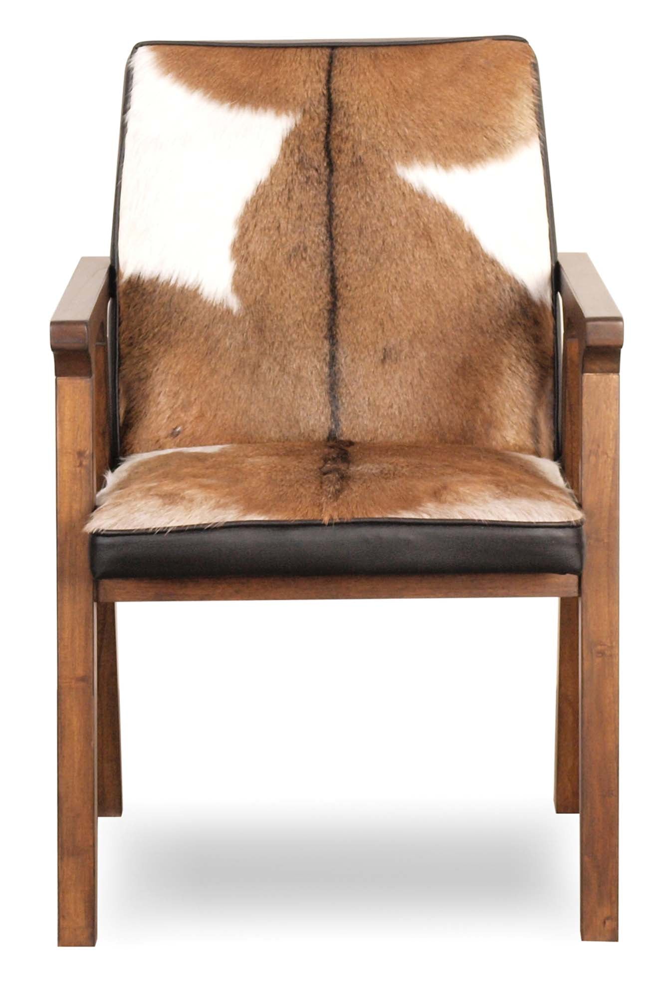 Rio Cool Armchair - Brown Mindi Oak, Leather/Goat Hair